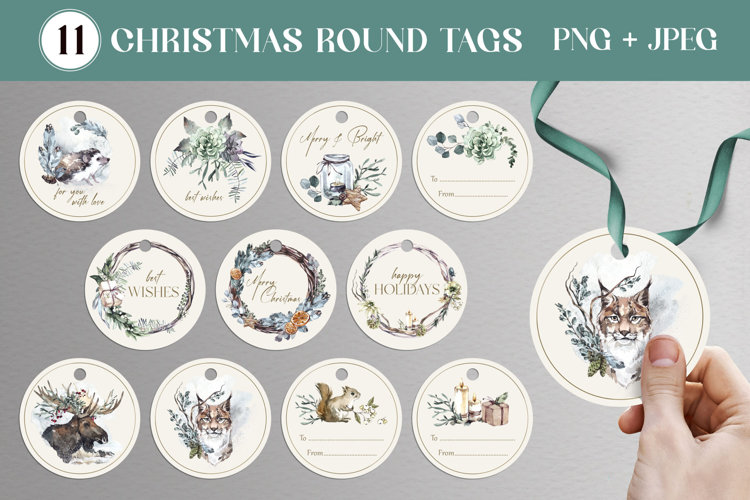 11 Christmas Forest Round Gift Tags | Printable Holidays Png inside Christmas Forest Gift Tags Printable