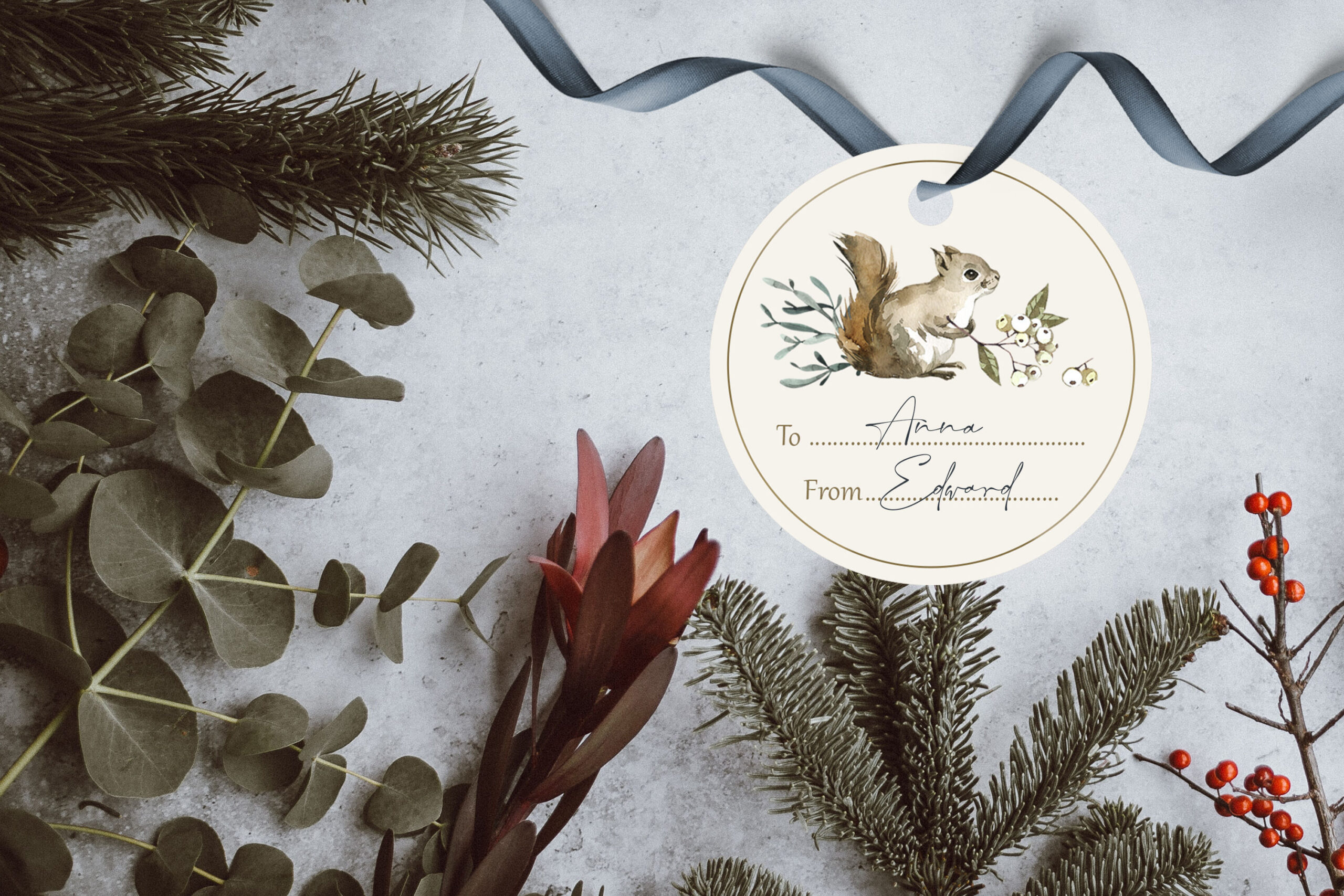 11 Christmas Forest Round Gift Tags | Printable Holidays Png inside Printable Christmas Forest Gift Tags