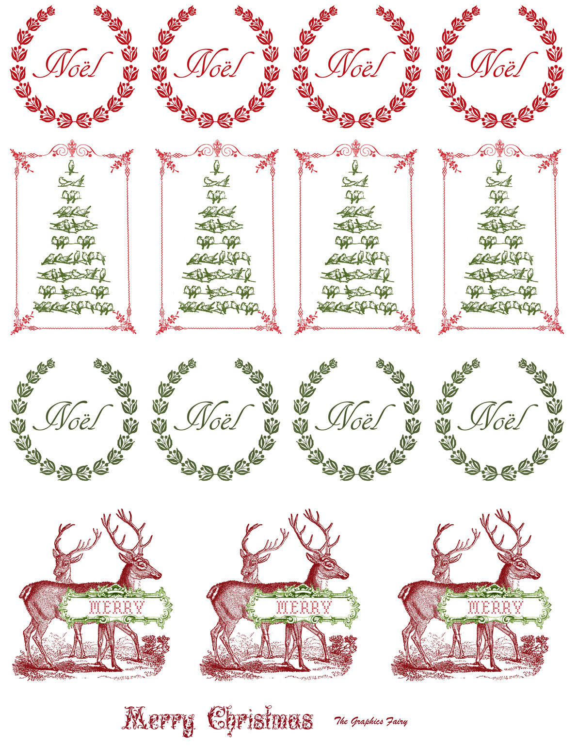 2 Printable Christmas Stickers! - The Graphics Fairy regarding Printable Christmas Stickers