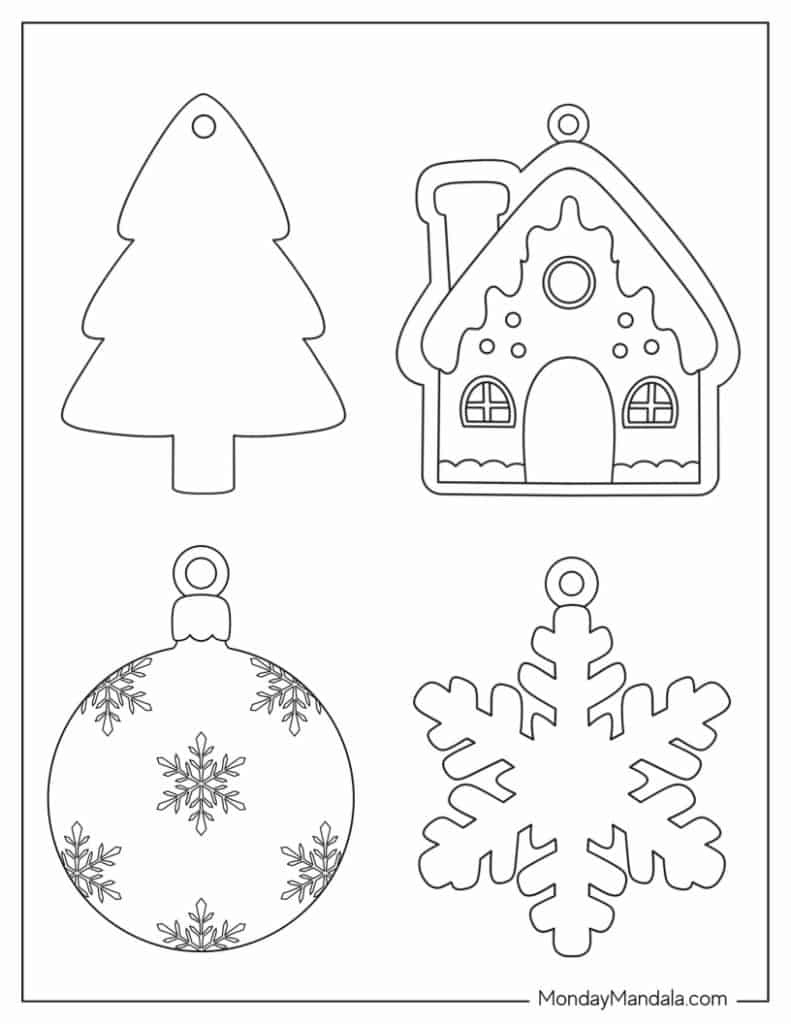 200 Printable Christmas Ornaments (Free Templates) with regard to Christmas Ornament Templates Printable