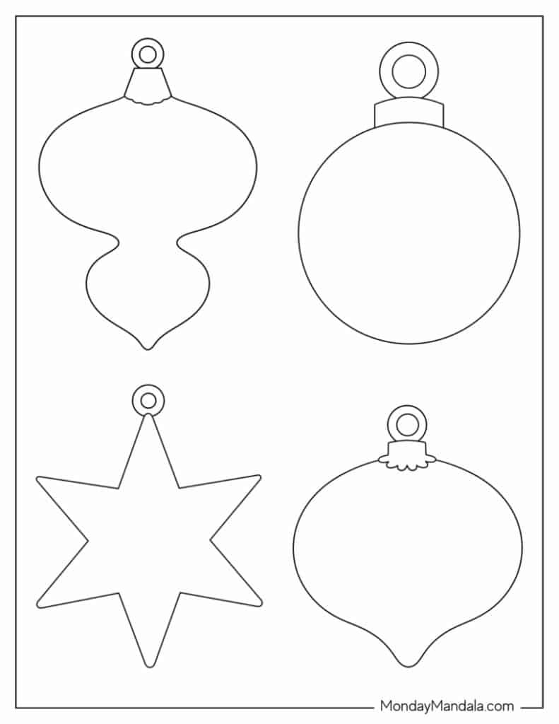 200 Printable Christmas Ornaments (Free Templates) with regard to Printable Large Christmas Ornament Template