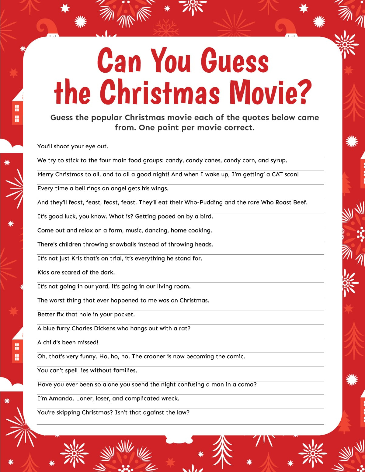 3 Christmas Movie Trivia Games {Free Printable} - Play Party Plan regarding Printable Christmas Trivia Game
