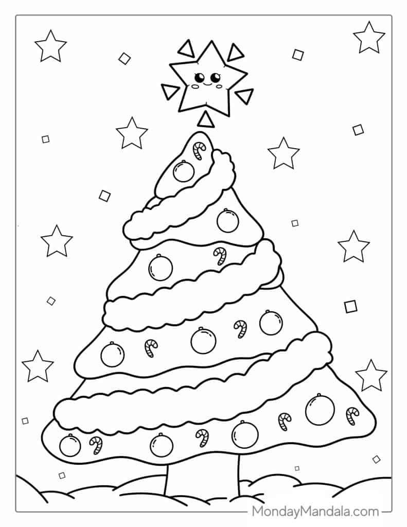50 Christmas Tree Coloring Pages (Free Pdf Printables pertaining to Printable Christmas Tree Coloring Page