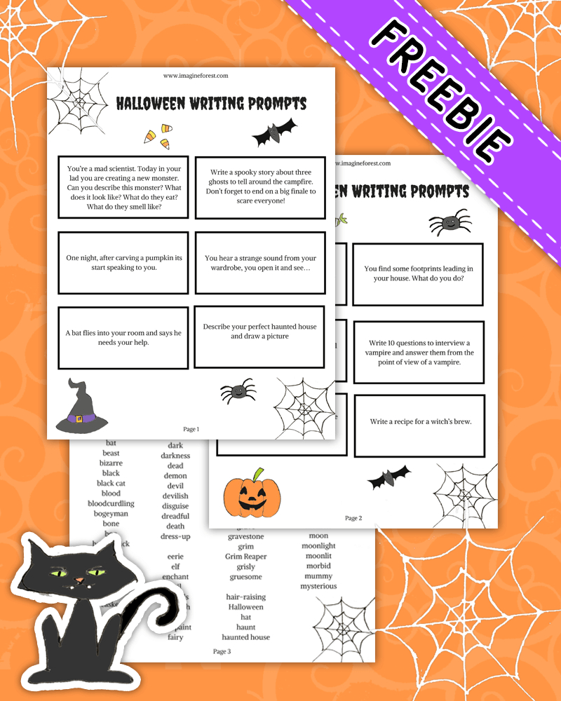 82+ Halloween Writing Prompts (+ Free Printable) | Imagine Forest pertaining to Printable Halloween Writing Prompts