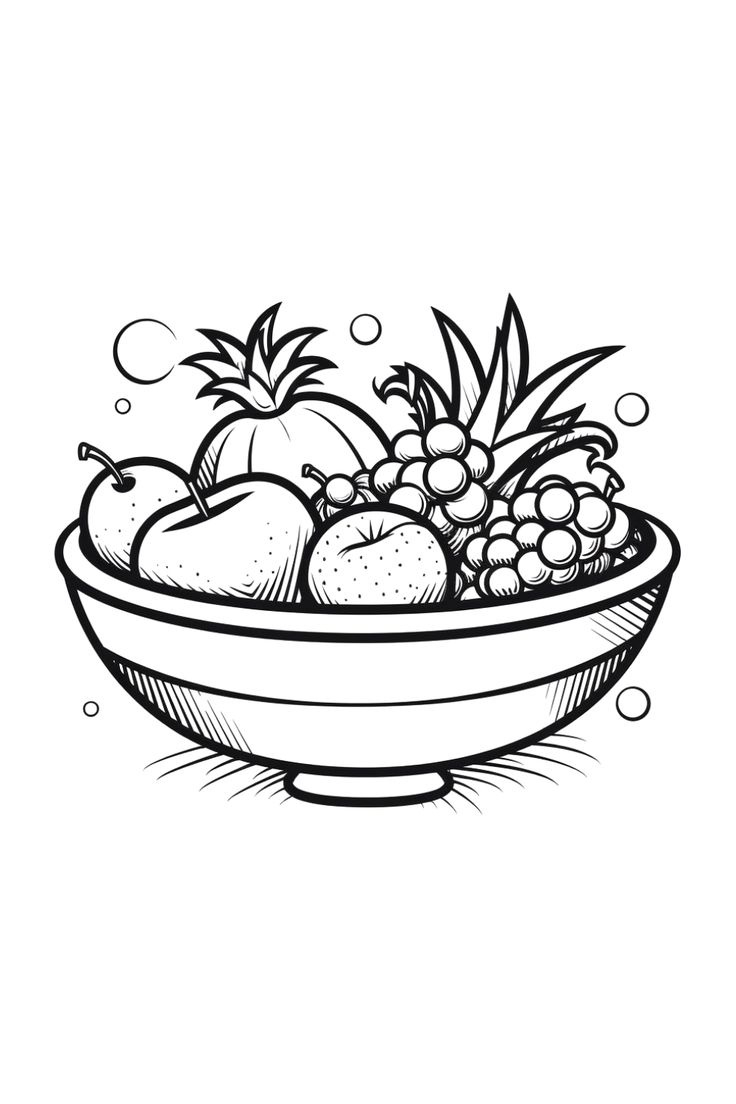 Bright Harvest! Free Printable Fruit Basket Coloring Pages For Kids for Thanksgiving Fruit Basket Coloring Page Printable