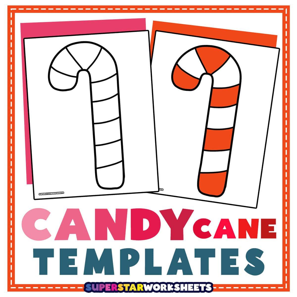 Candy Cane Template (Free Printables) - Superstar Worksheets throughout Christmas Candy Canes Tracing Worksheet Printable