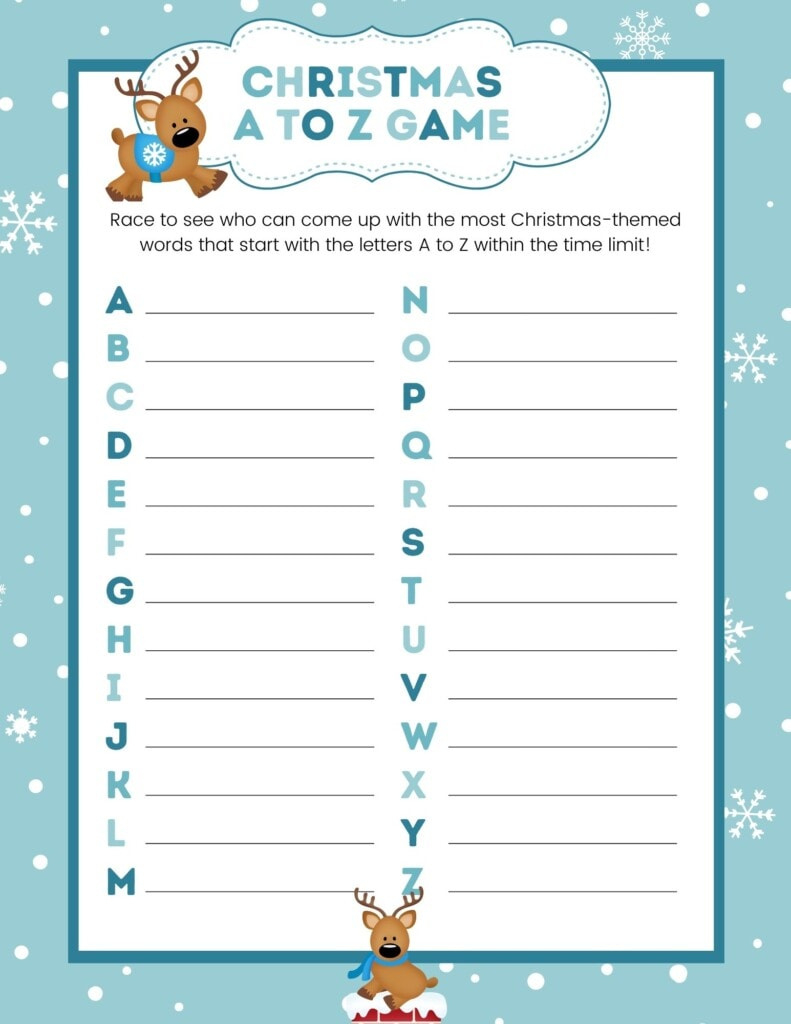 Christmas A To Z Game - Free Printable! - Kids Activity Zone inside Printable Christmas A-Z Game