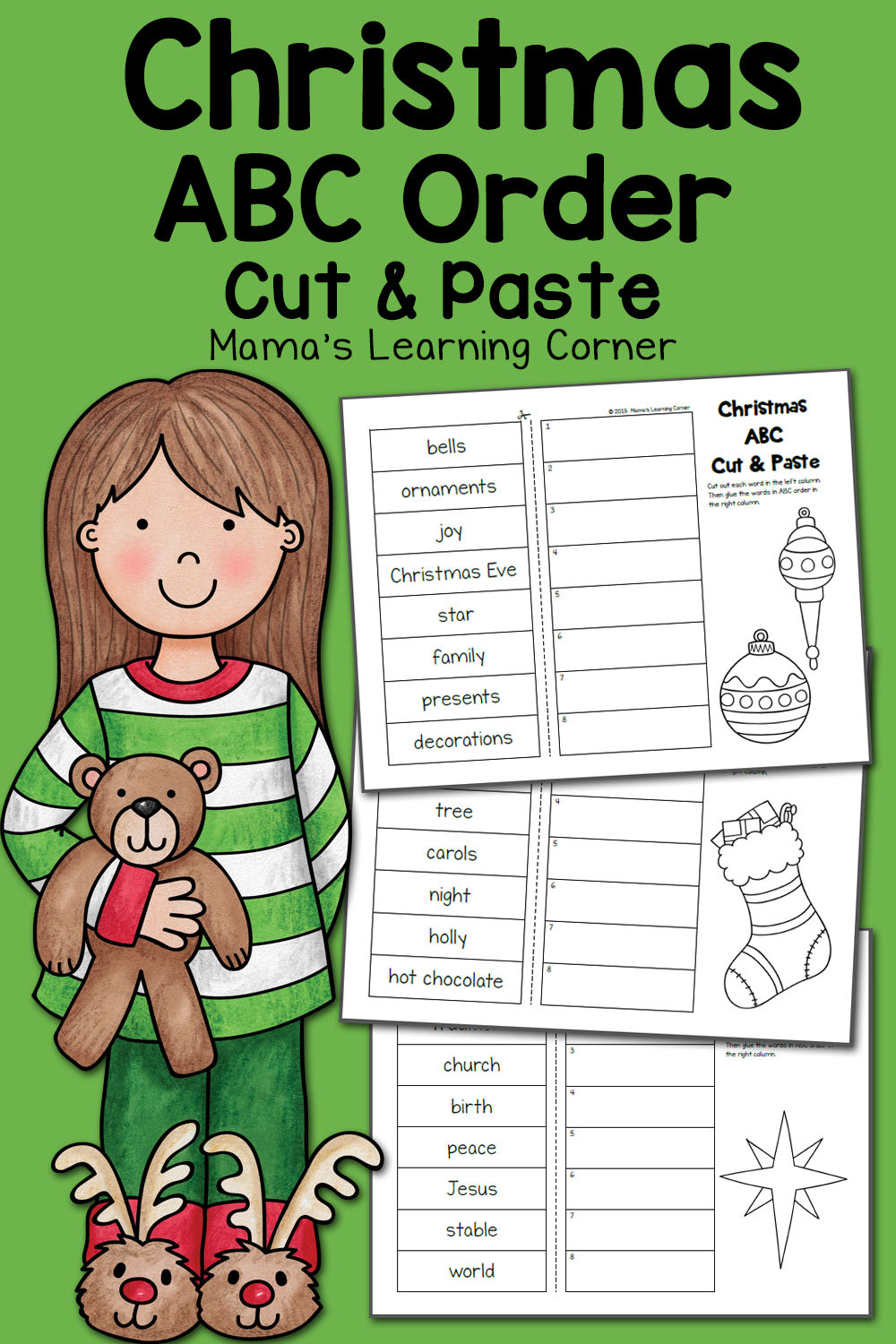 Christmas Abc Order Worksheets: Cut And Paste! - Mamas Learning Corner pertaining to Christmas Words Alphabetical Order Worksheet Printable