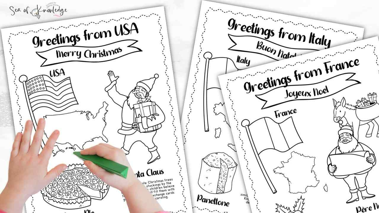 Christmas Around The World Book [Bonus Coloring Pages] within Printable Christmas Around The World