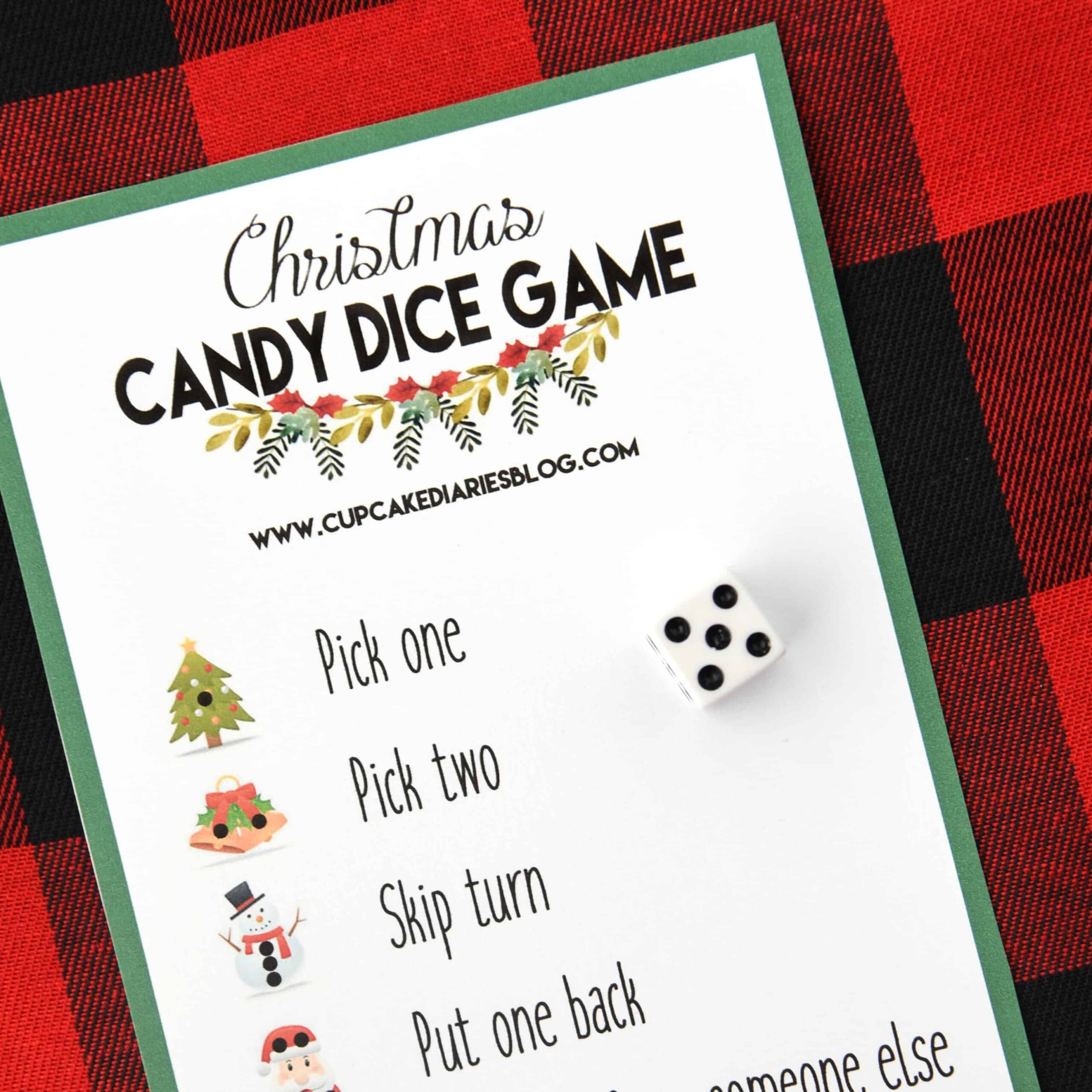 Christmas Candy Dice Game - Printable Game For Kids - Cupcake Diaries for Printable Christmas Candy Dice Game