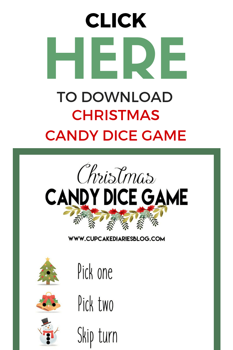 Christmas Candy Dice Game - Printable Game For Kids - Cupcake Diaries within Printable Christmas Candy Dice Game