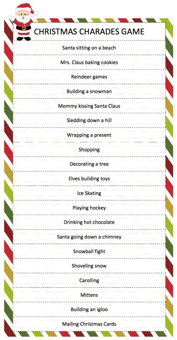 Christmas Charades Game - Moms &amp;amp; Munchkins throughout Printable Christmas Charades Game