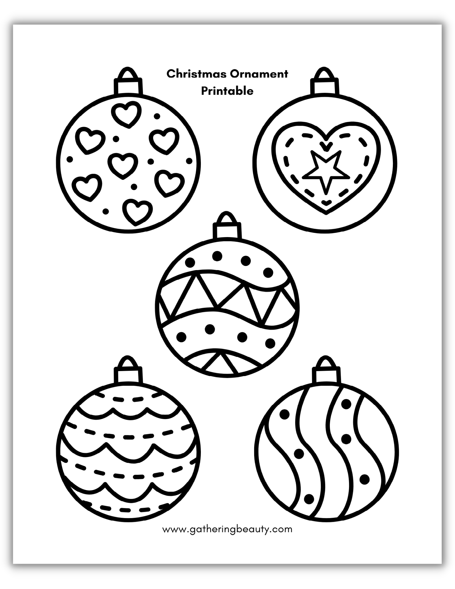 Christmas Ornament Printable — Gathering Beauty for Christmas Ornament Templates Printable