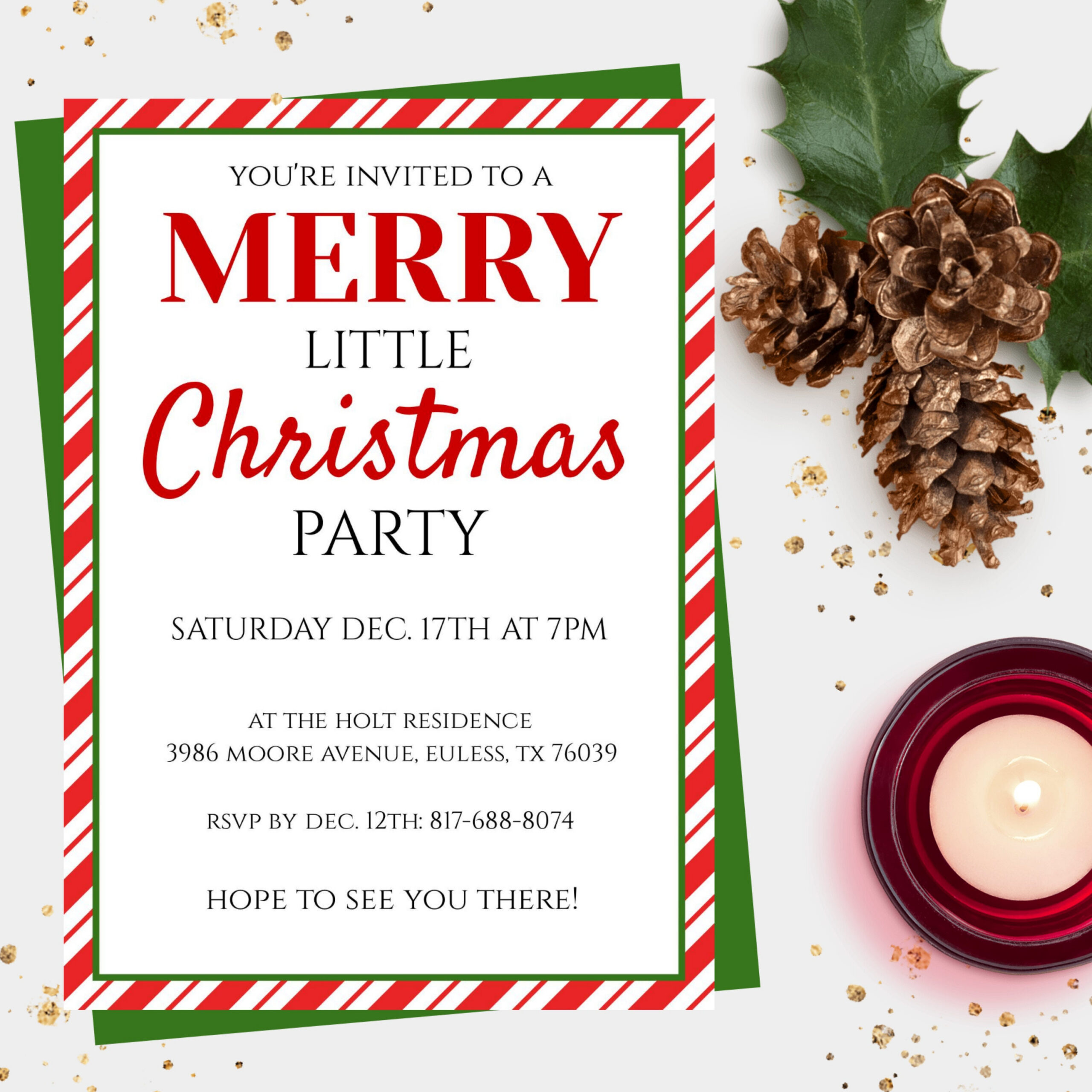 Christmas Party Invitation Template, Instant Download, Holiday intended for Printable Christmas Party Invitations