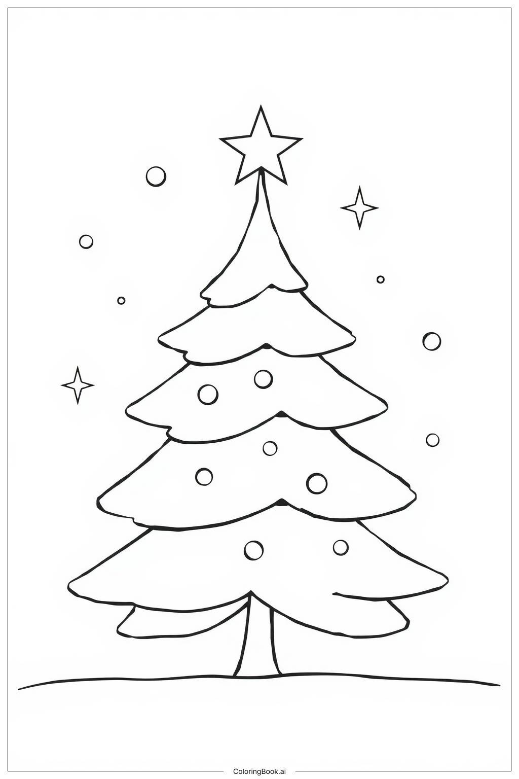 Christmas Star On A Beautiful Tree Coloring Page (Free Pdf&Png regarding Printable Christmas Tree with Star Coloring Page
