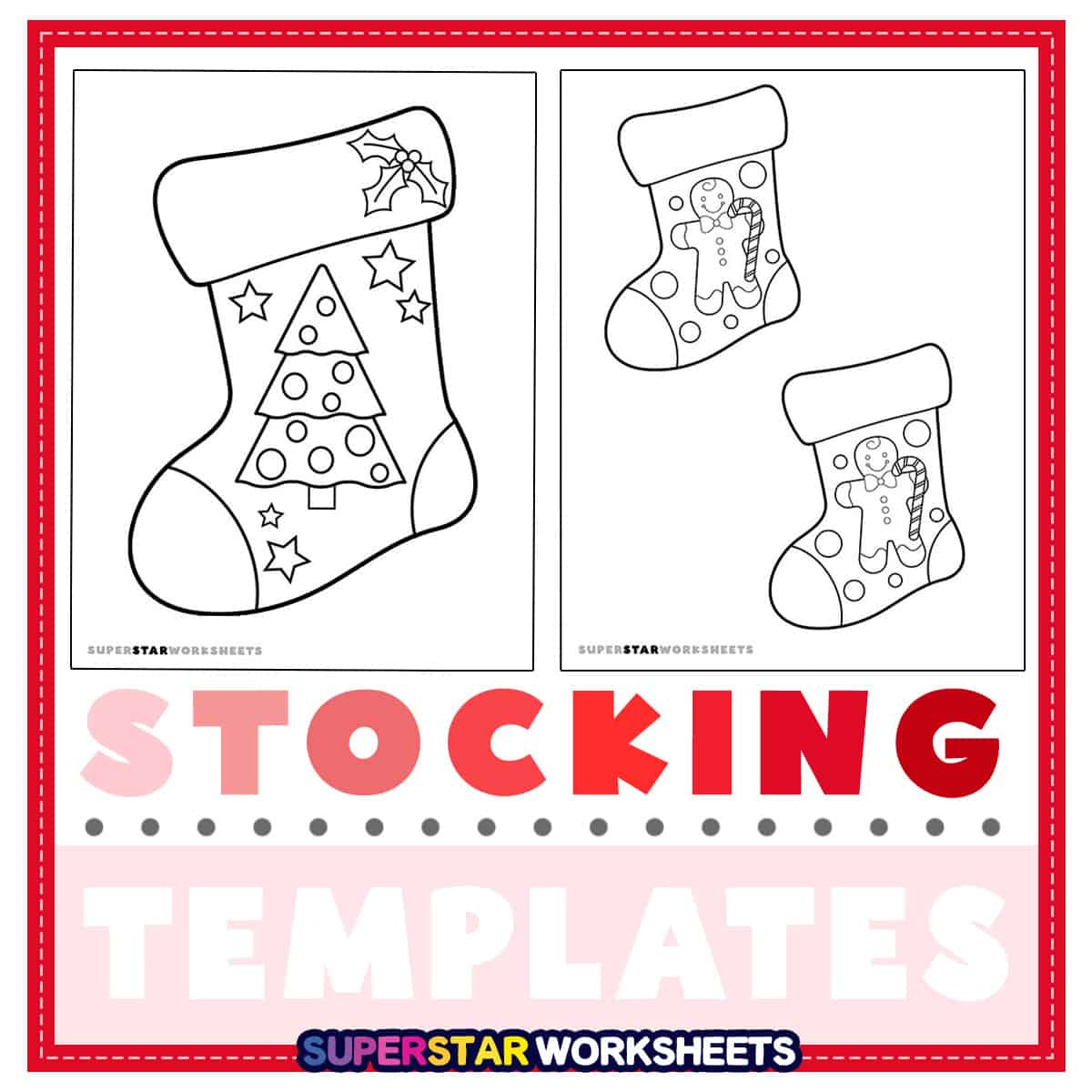 Christmas Stocking Template (Free Printables) - Superstar Worksheets intended for Christmas Stocking Outline Template Printable