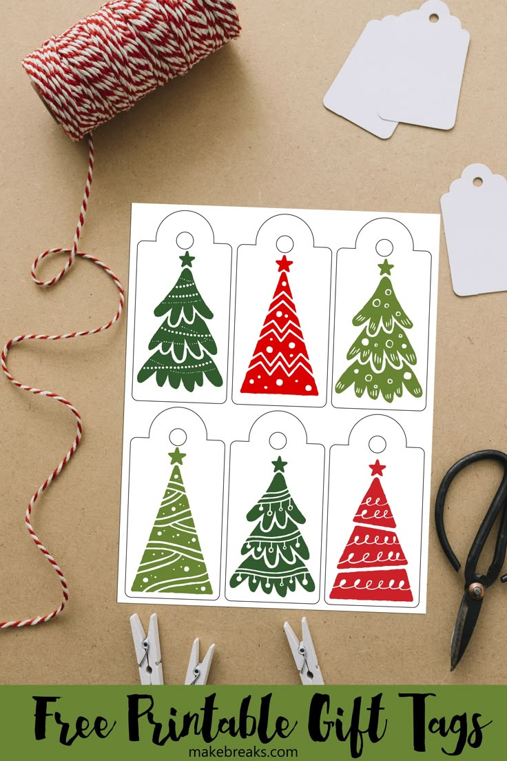 Christmas Tree Free Printable Gift Tags - Make Breaks regarding Christmas Forest Gift Tags Printable