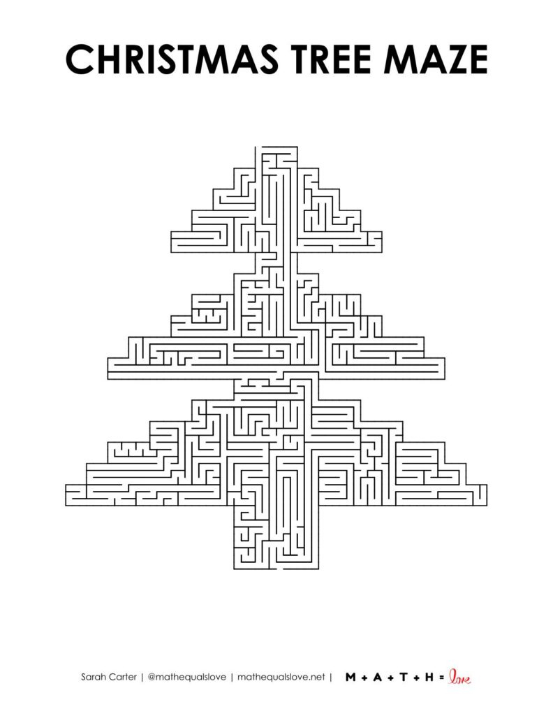 Christmas Tree Maze [Free Printable Pdf] with regard to Printable Christmas Tree Maze