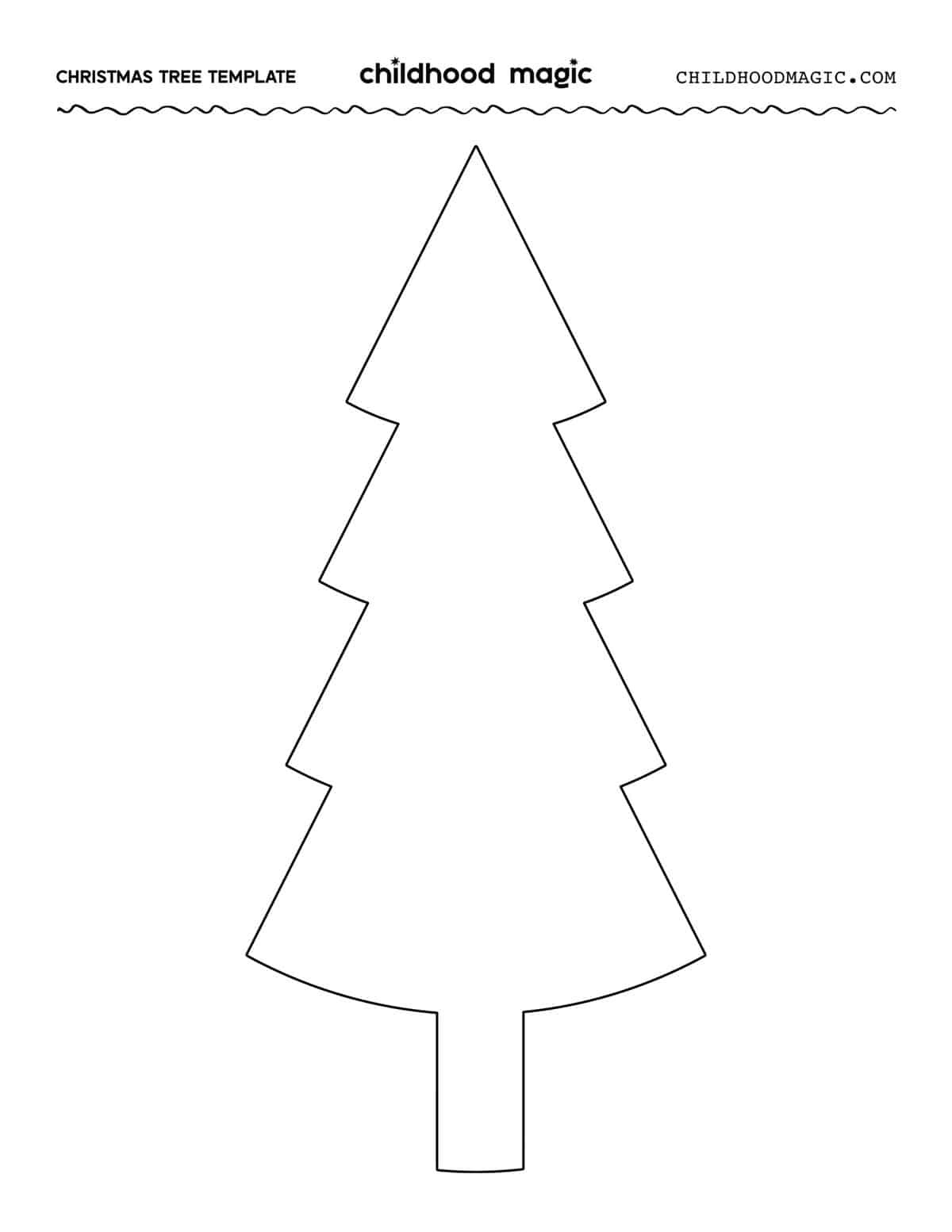 Christmas Tree Outline - Childhood Magic intended for Christmas Tree Outline Template Printable