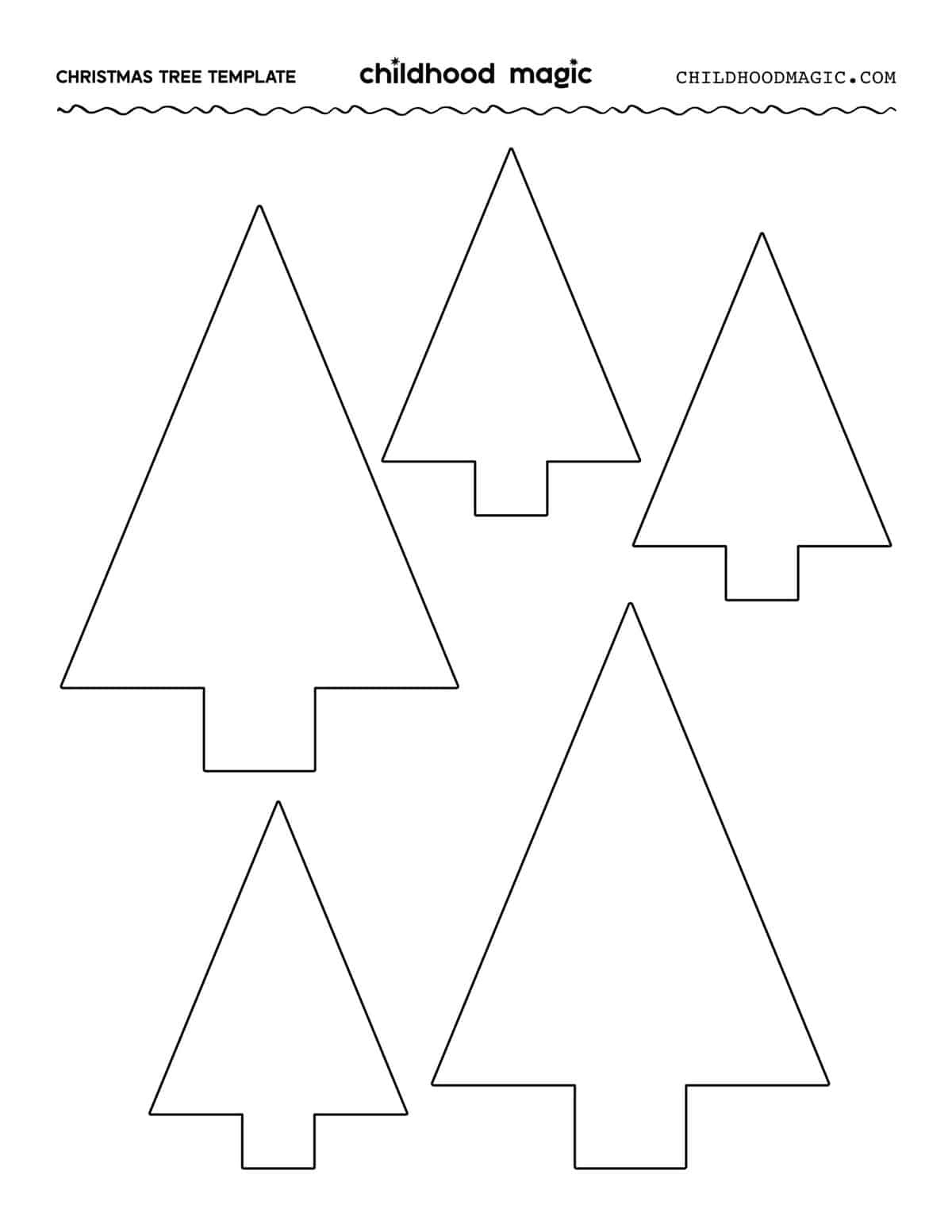 Christmas Tree Outline - Childhood Magic throughout Christmas Tree Outline Template Printable