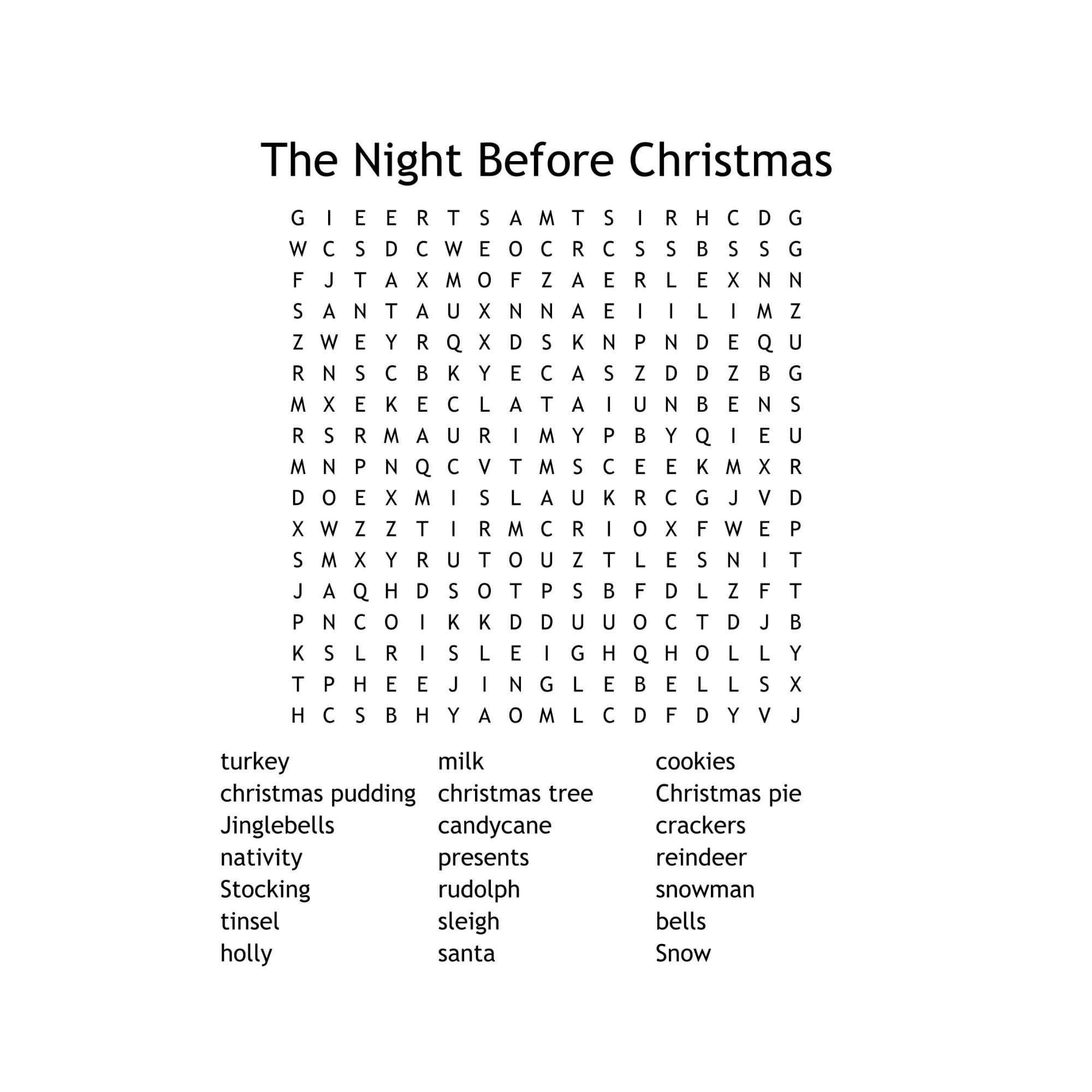Christmas Word Search Printable Download | Pdf Instant Digital throughout The Nightmare Before Christmas Crossword Printable