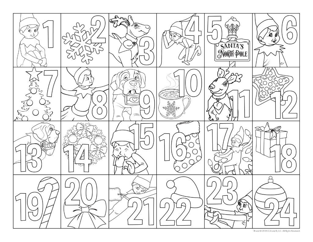 Elfontheshelf On X: &amp;quot;Countdown The Days Until #Christmas With This inside Printable Christmas Advent Calendar Coloring Page