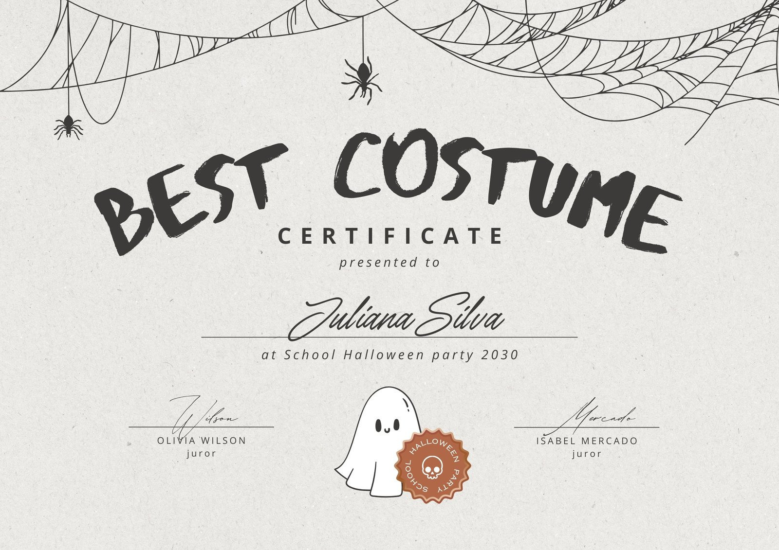 Free Custom Printable Halloween Certificate Templates | Canva throughout Printable Halloween Costume Certificate