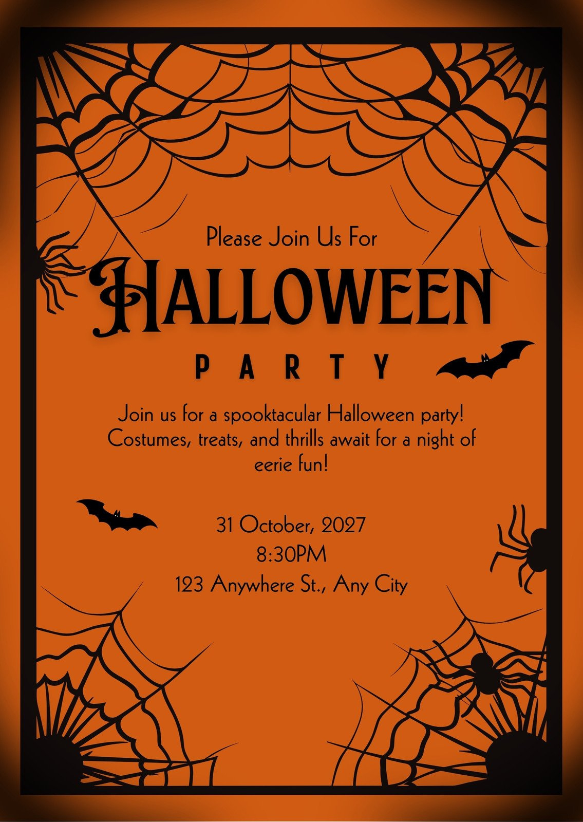 Free Custom Printable Halloween Invitation Templates | Canva throughout Halloween Invitations Printable