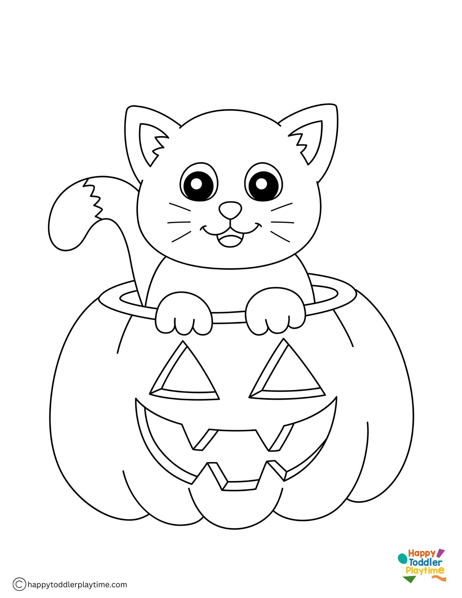 Free Halloween Cat Coloring Pages - Happy Toddler Playtime inside Printable Halloween Cat Coloring Page