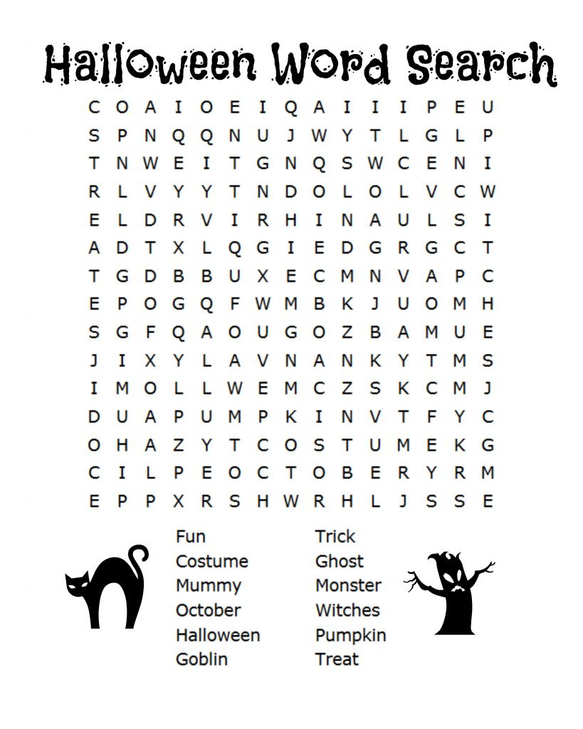 Free Halloween Word Search &amp;amp; Counting Printables with Printable Halloween Word Search