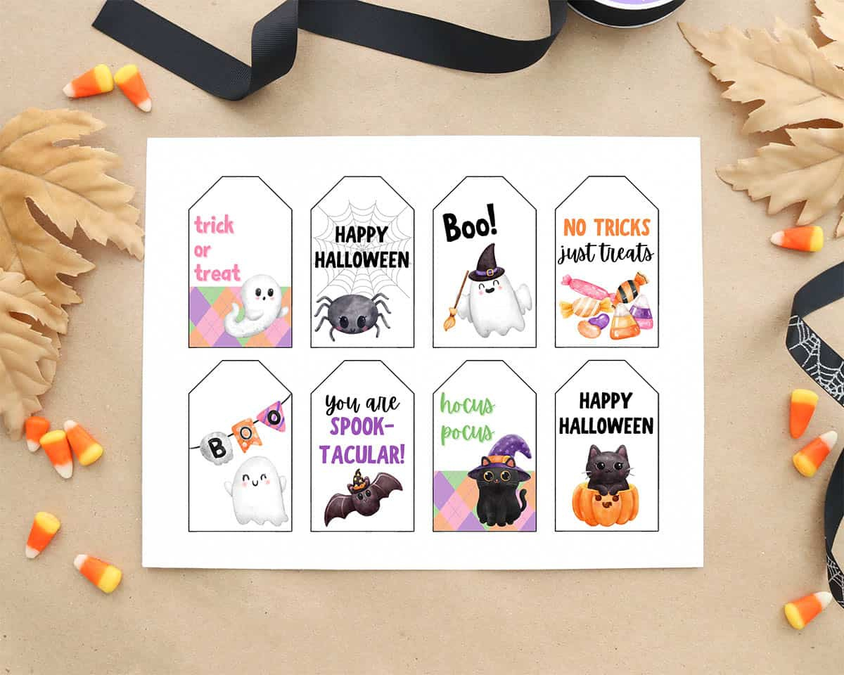 Free Happy Halloween Printable Tags - Instant Download - Aubree in Printable Happy Halloween Gift Tags