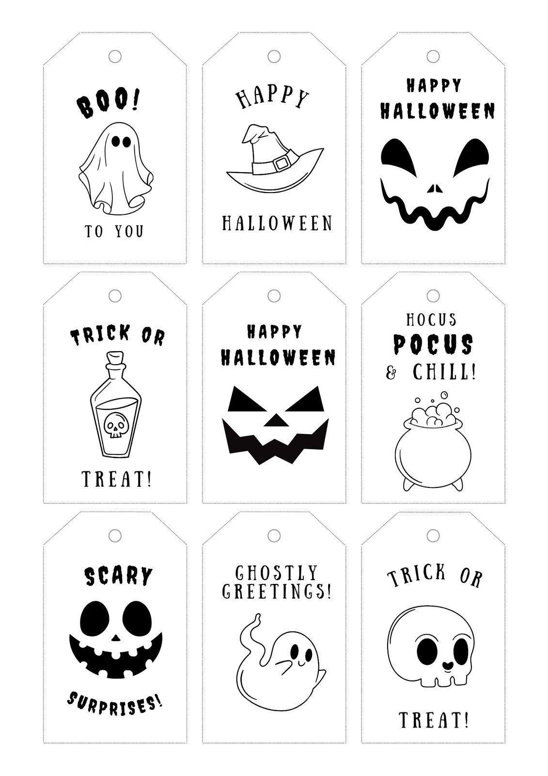 Free Printable And Customizable Halloween Tag Templates | Canva in Gift Tags For Halloween Printable
