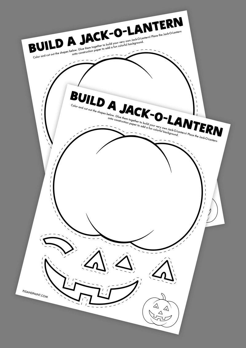 Free Printable Build A Jack-O-Lantern Craft - Pjs And Paint pertaining to Halloween Pumpkin Cut And Glue Activity Printable