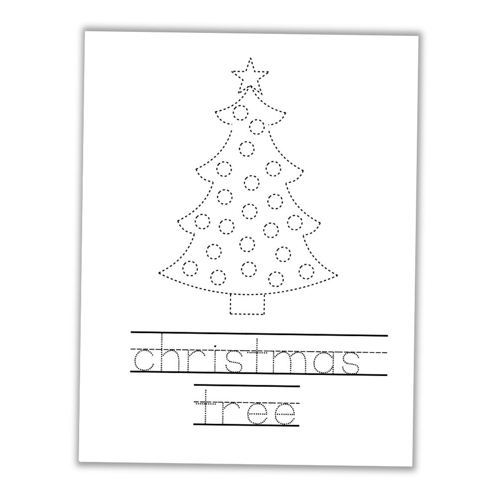 Free Printable Christmas Tracing Worksheets For Kids - The Craft intended for Christmas Tree Tracing Worksheet Printable