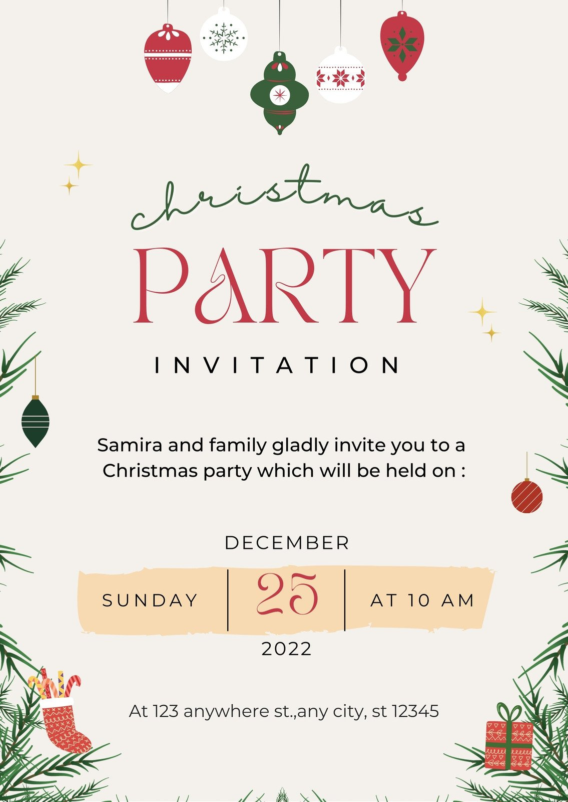 Free, Printable, Customizable Christmas Invitation Templates pertaining to Printable Christmas Party Invitations