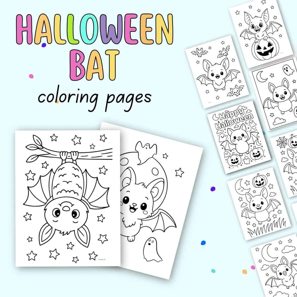 Free Printable Cute Halloween Bat Coloring Pages - The Artisan Life within Halloween Bat Dot Marker Coloring Page Printable