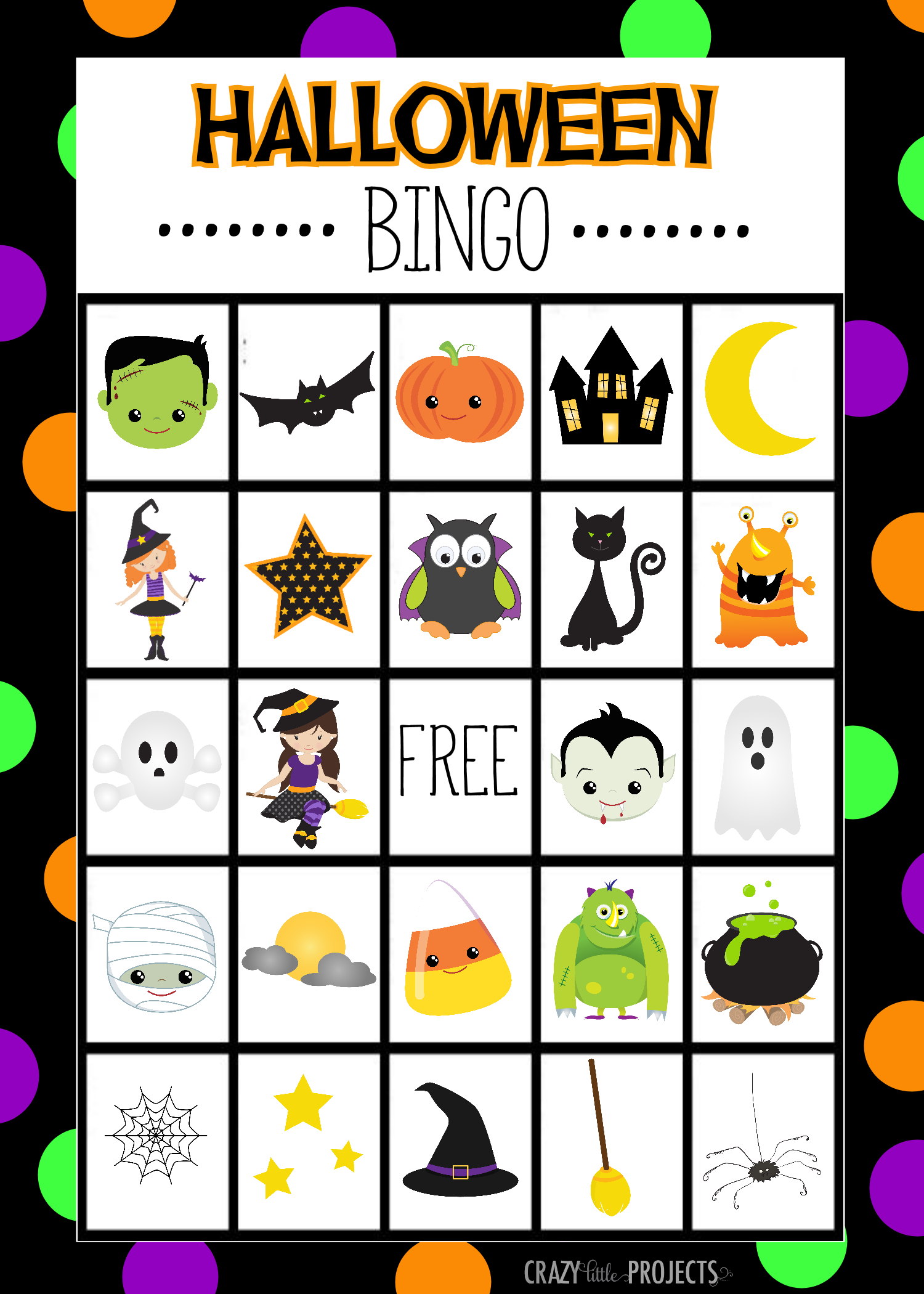 Free Printable Halloween Bingo Game - Crazy Little Projects pertaining to Printable Halloween Bingo