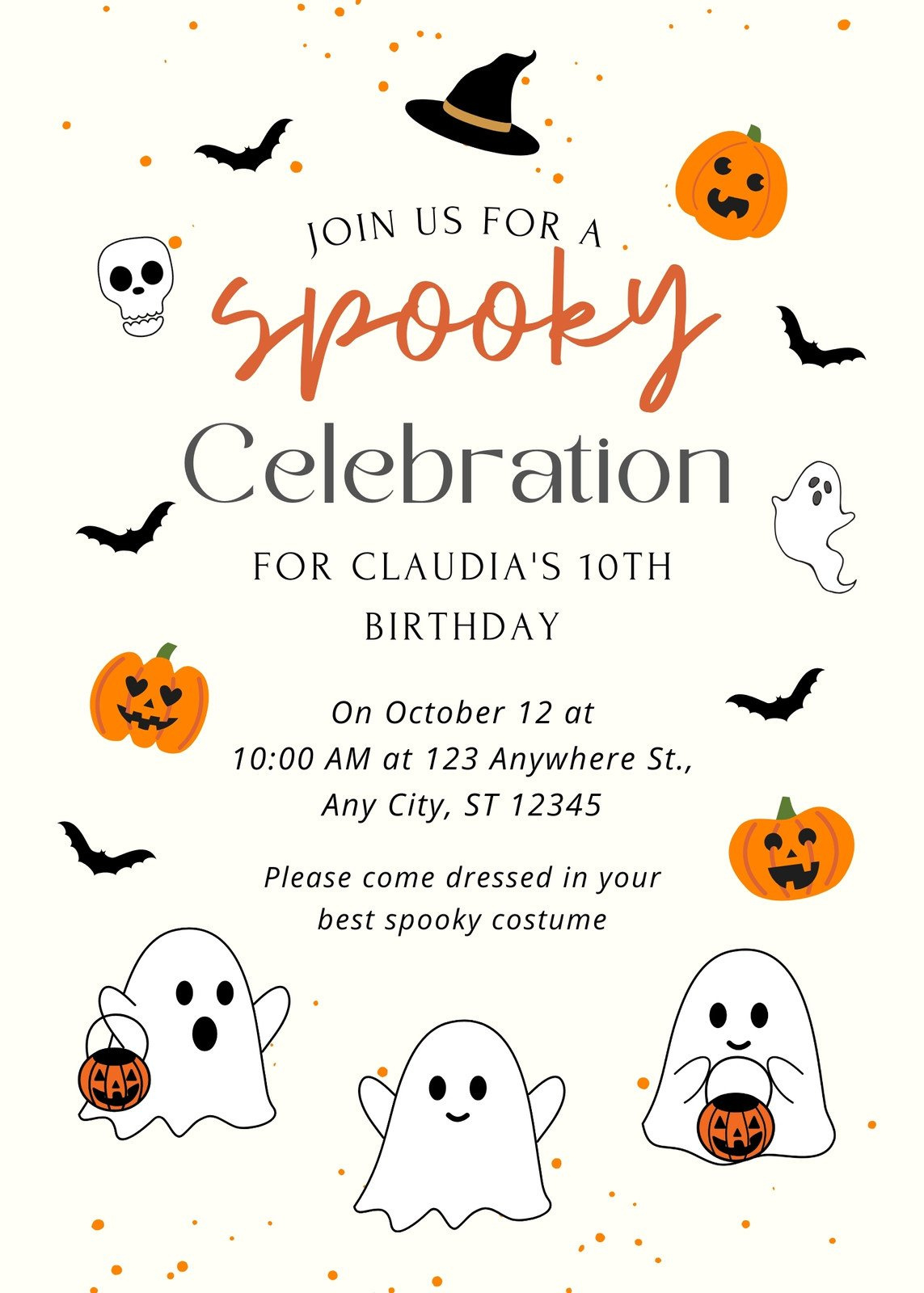 Free Printable Halloween Birthday Invitation Templates | Canva intended for Halloween Invitations Printable