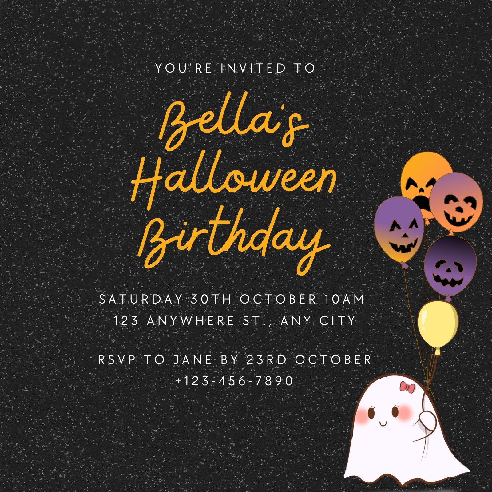 Free Printable Halloween Birthday Invitation Templates | Canva pertaining to Halloween Birthday Invitations Printable