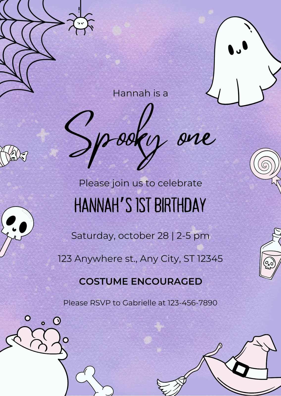 Free Printable Halloween Birthday Invitation Templates | Canva with regard to Printable Halloween Party Invitations