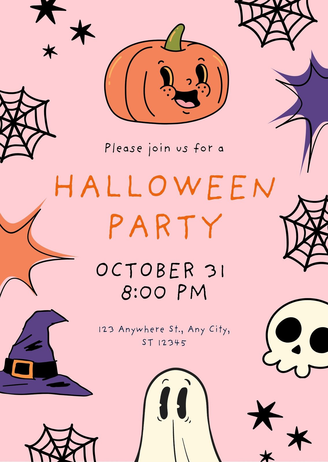 Free Printable Halloween Birthday Invitation Templates | Canva within Halloween Birthday Invitations Printable