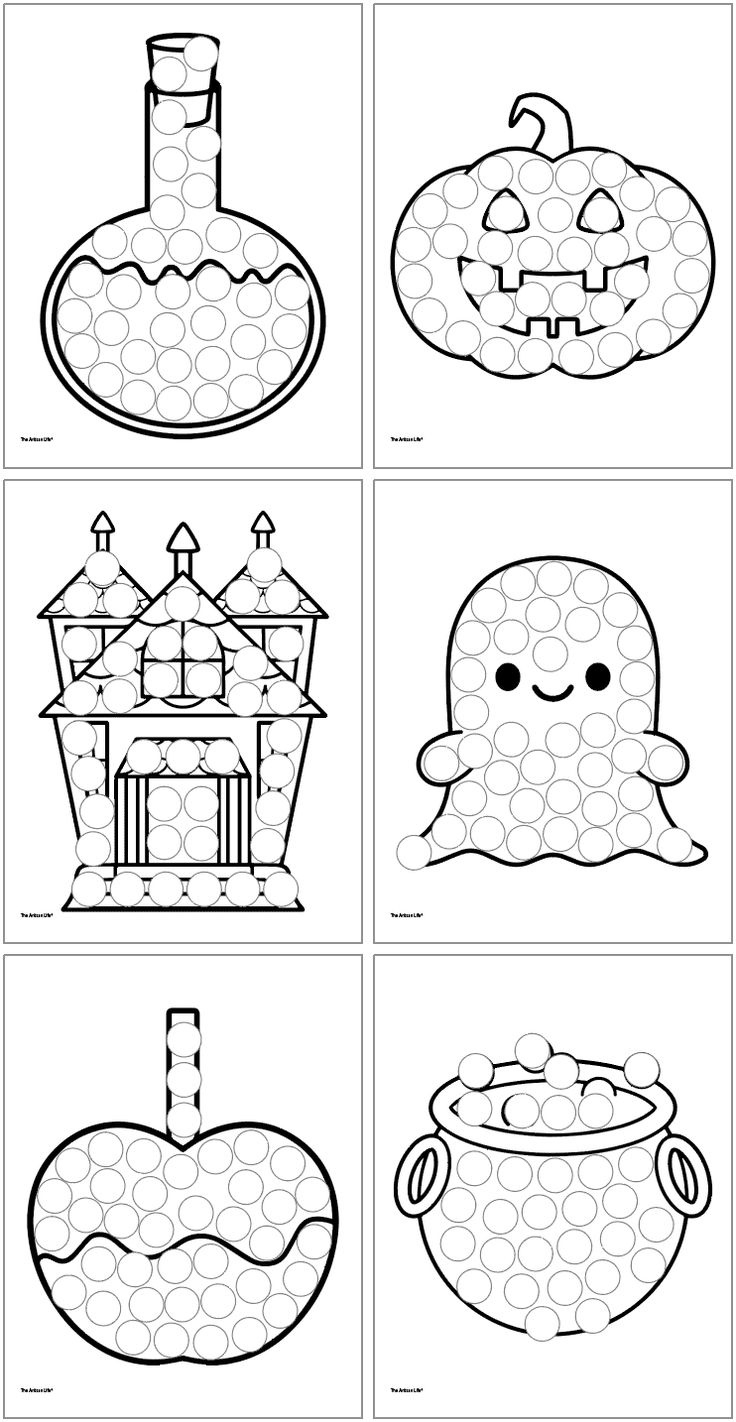 Free Printable Halloween Dot Marker Coloring Pages inside Printable Halloween Pumpkin Dot Marker Coloring Page
