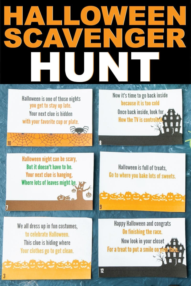 Free Printable Halloween Scavenger Hunt - Play Party Plan with regard to Printable Halloween Scavenger Hunt