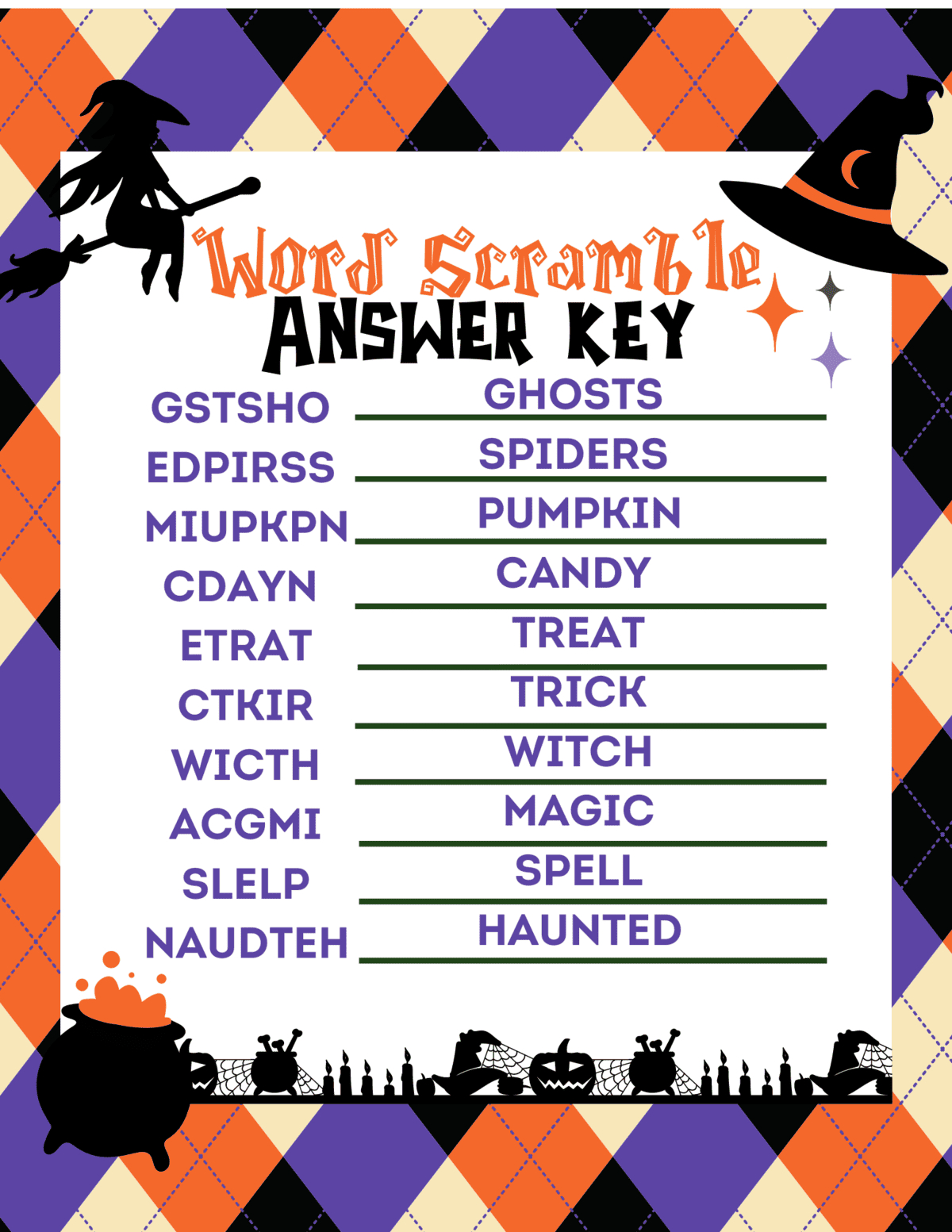 Free Printable Halloween Word Scramble - Prudent Penny Pincher throughout Halloween Word Scramble Printable