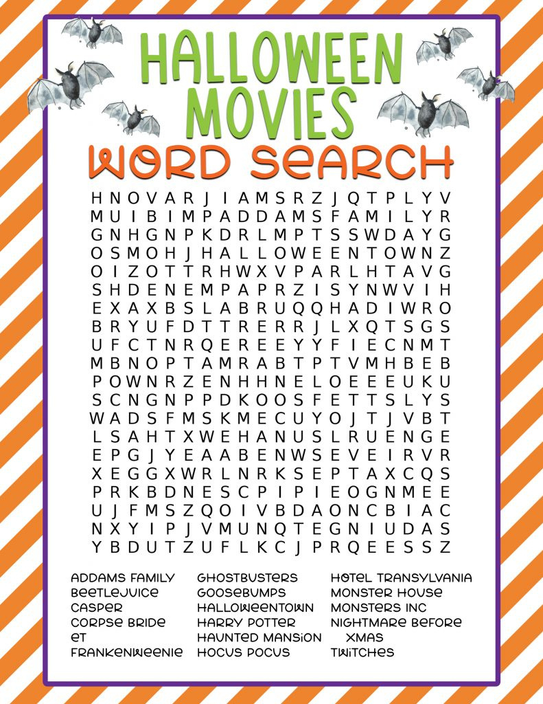 Free Printable Halloween Word Search - Pineapple Paper Co. for Printable Halloween Word Search