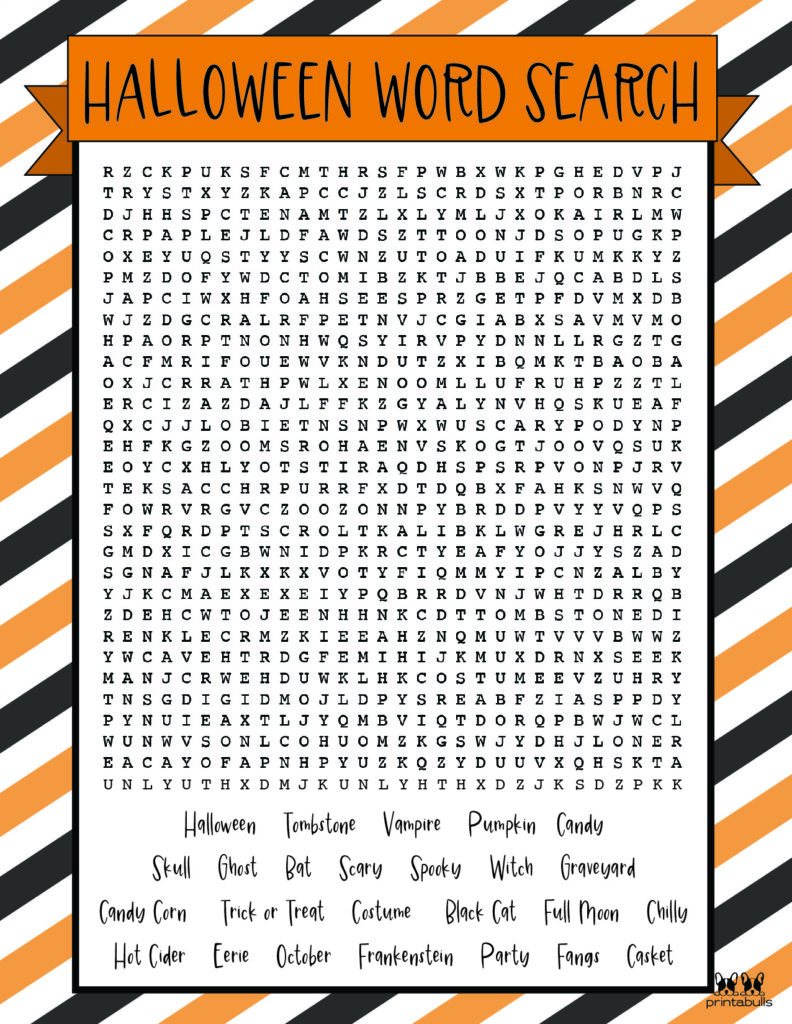 Free Printable Halloween Word Searches | Printabulls intended for Printable Happy Halloween Word Search
