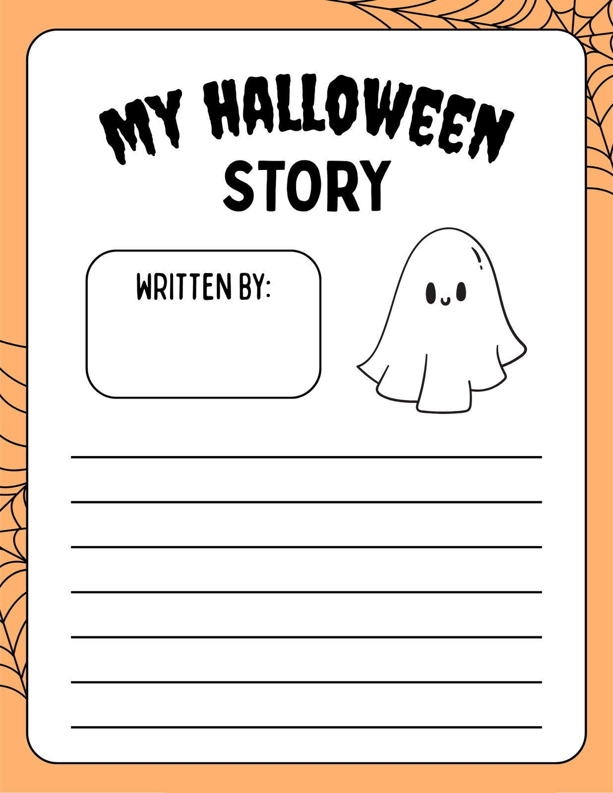Free Printable Halloween Worksheet Templates To Edit | Canva regarding Printable Halloween Writing Prompts