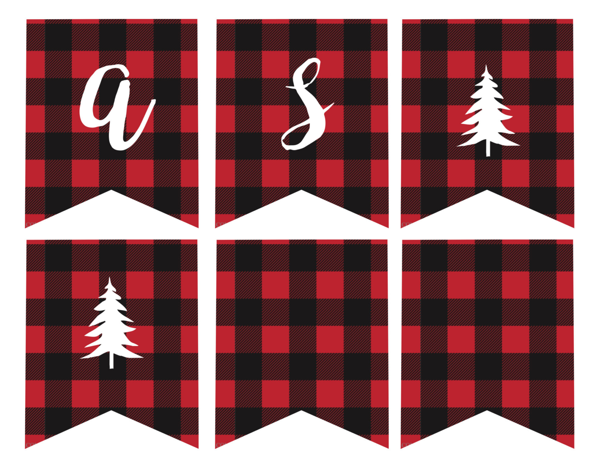 Free Printable Merry Christmas Banner - Paper Trail Design within Printable Plaid Pattern Trees Merry Christmas Sign