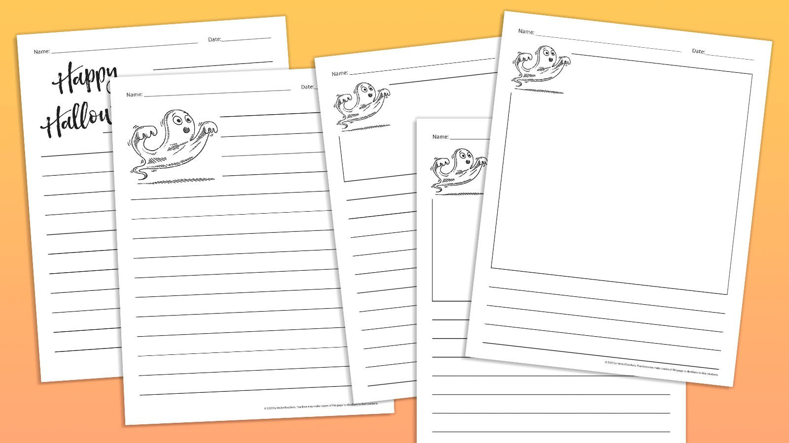Get Free Halloween Writing Paper + 20 Spooky Writing Prompts regarding Printable Halloween Writing Prompts