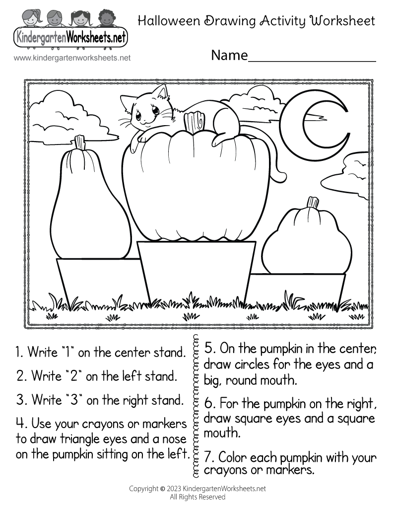 Halloween Drawing Activity Worksheet - Free Printable, Digital, &amp;amp; Pdf with Halloween Worksheet Printable